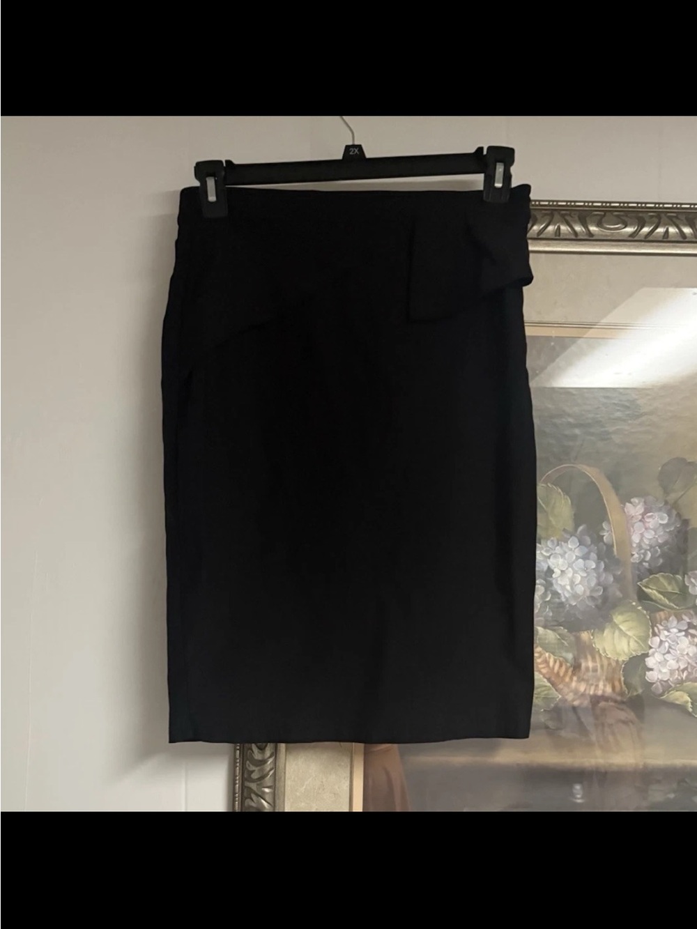 Black Pencil Skirt with Waist Detail - Classic Office Essential